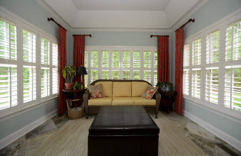 Plantation Shutters In A Southern California Sunroom